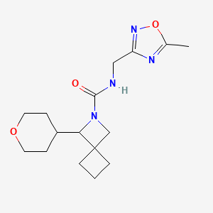 molecular formula C16H24N4O3 B6811235 N-[(5-methyl-1,2,4-oxadiazol-3-yl)methyl]-3-(oxan-4-yl)-2-azaspiro[3.3]heptane-2-carboxamide 