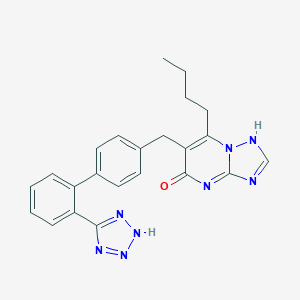 molecular formula C23H22N8O B068113 (1,2,4)Triazolo(1,5-a)pyrimidin-5(1H)-one, 7-butyl-6-((2'-(1H-tetrazol-5-yl)(1,1'-biphenyl)-4-yl)methyl)- CAS No. 168152-75-8