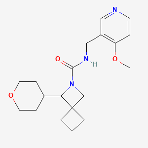 molecular formula C19H27N3O3 B6811358 N-[(4-methoxypyridin-3-yl)methyl]-3-(oxan-4-yl)-2-azaspiro[3.3]heptane-2-carboxamide 