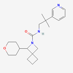 molecular formula C21H31N3O2 B6811407 N-(2-methyl-2-pyridin-3-ylpropyl)-3-(oxan-4-yl)-2-azaspiro[3.3]heptane-2-carboxamide 