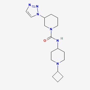 molecular formula C17H28N6O B6811418 N-(1-cyclobutylpiperidin-4-yl)-3-(triazol-1-yl)piperidine-1-carboxamide 
