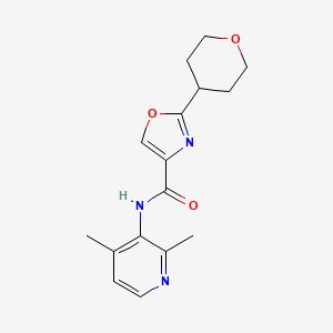 molecular formula C16H19N3O3 B6811498 N-(2,4-dimethylpyridin-3-yl)-2-(oxan-4-yl)-1,3-oxazole-4-carboxamide 