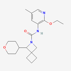 molecular formula C20H29N3O3 B6811651 N-(2-ethoxy-5-methylpyridin-3-yl)-3-(oxan-4-yl)-2-azaspiro[3.3]heptane-2-carboxamide 