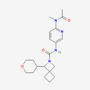 molecular formula C20H28N4O3 B6811672 N-[6-[acetyl(methyl)amino]pyridin-3-yl]-3-(oxan-4-yl)-2-azaspiro[3.3]heptane-2-carboxamide 