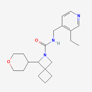 molecular formula C20H29N3O2 B6811692 N-[(3-ethylpyridin-4-yl)methyl]-3-(oxan-4-yl)-2-azaspiro[3.3]heptane-2-carboxamide 