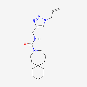 molecular formula C18H29N5O B6811705 N-[(1-prop-2-enyltriazol-4-yl)methyl]-9-azaspiro[5.6]dodecane-9-carboxamide 