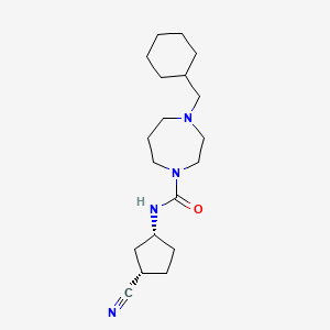molecular formula C19H32N4O B6811720 N-[(1R,3S)-3-cyanocyclopentyl]-4-(cyclohexylmethyl)-1,4-diazepane-1-carboxamide 