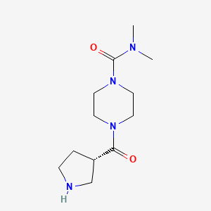 molecular formula C12H22N4O2 B6811754 N,N-dimethyl-4-[(3S)-pyrrolidine-3-carbonyl]piperazine-1-carboxamide 