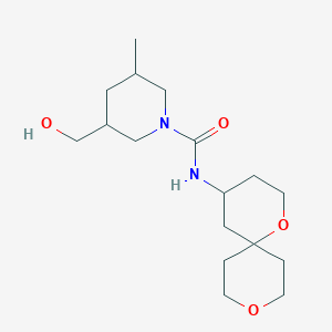 molecular formula C17H30N2O4 B6811771 N-(1,9-dioxaspiro[5.5]undecan-4-yl)-3-(hydroxymethyl)-5-methylpiperidine-1-carboxamide 