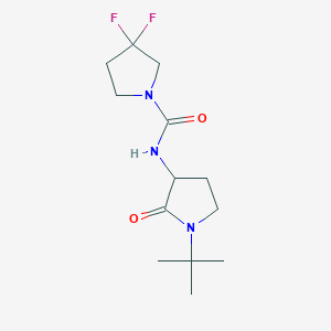 molecular formula C13H21F2N3O2 B6811792 N-(1-tert-butyl-2-oxopyrrolidin-3-yl)-3,3-difluoropyrrolidine-1-carboxamide 