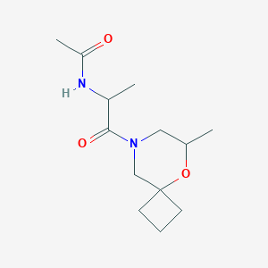 molecular formula C13H22N2O3 B6812122 N-[1-(6-methyl-5-oxa-8-azaspiro[3.5]nonan-8-yl)-1-oxopropan-2-yl]acetamide 