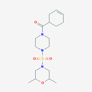 molecular formula C17H29N3O4S B6812214 Cyclohex-3-en-1-yl-[4-(2,6-dimethylmorpholin-4-yl)sulfonylpiperazin-1-yl]methanone 