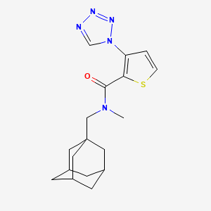molecular formula C18H23N5OS B6812254 N-(1-adamantylmethyl)-N-methyl-3-(tetrazol-1-yl)thiophene-2-carboxamide 