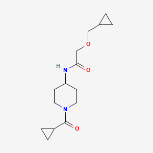 molecular formula C15H24N2O3 B6812273 N-[1-(cyclopropanecarbonyl)piperidin-4-yl]-2-(cyclopropylmethoxy)acetamide 