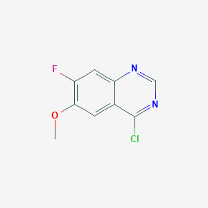 molecular formula C9H6ClFN2O B068123 4-Chloro-7-fluoro-6-methoxyquinazoline CAS No. 159768-48-6