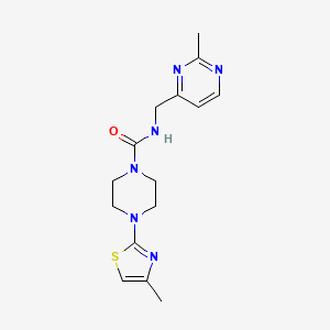 molecular formula C15H20N6OS B6812475 N-[(2-methylpyrimidin-4-yl)methyl]-4-(4-methyl-1,3-thiazol-2-yl)piperazine-1-carboxamide 
