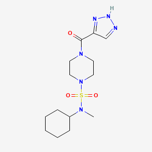 molecular formula C14H24N6O3S B6812492 N-cyclohexyl-N-methyl-4-(2H-triazole-4-carbonyl)piperazine-1-sulfonamide 