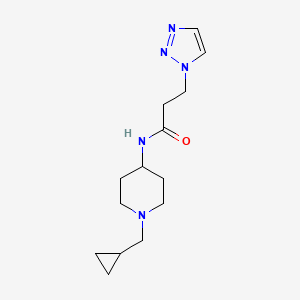 molecular formula C14H23N5O B6812545 N-[1-(cyclopropylmethyl)piperidin-4-yl]-3-(triazol-1-yl)propanamide 