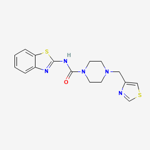 molecular formula C16H17N5OS2 B6812607 N-(1,3-benzothiazol-2-yl)-4-(1,3-thiazol-4-ylmethyl)piperazine-1-carboxamide 