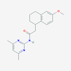 molecular formula C19H23N3O2 B6812662 N-(4,6-dimethylpyrimidin-2-yl)-2-(6-methoxy-1,2,3,4-tetrahydronaphthalen-1-yl)acetamide 
