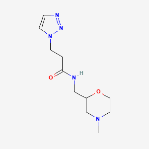 molecular formula C11H19N5O2 B6812822 N-[(4-methylmorpholin-2-yl)methyl]-3-(triazol-1-yl)propanamide 
