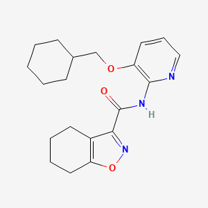 molecular formula C20H25N3O3 B6812879 N-[3-(cyclohexylmethoxy)pyridin-2-yl]-4,5,6,7-tetrahydro-1,2-benzoxazole-3-carboxamide 