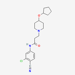 molecular formula C20H26ClN3O2 B6812897 N-(3-chloro-4-cyanophenyl)-3-(4-cyclopentyloxypiperidin-1-yl)propanamide 
