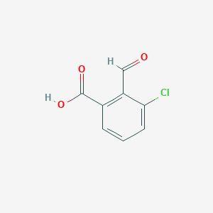 molecular formula C8H5ClO3 B068129 3-Chloro-2-formylbenzoic acid CAS No. 169310-05-8
