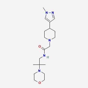 molecular formula C19H33N5O2 B6812924 N-(2-methyl-2-morpholin-4-ylpropyl)-2-[4-(1-methylpyrazol-4-yl)piperidin-1-yl]acetamide 