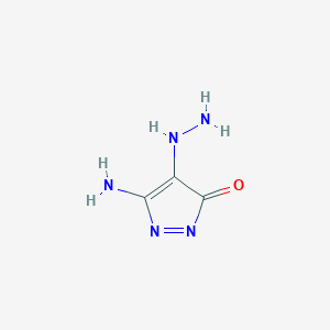 molecular formula C3H5N5O B068132 5-Amino-4-hydrazinylpyrazol-3-one CAS No. 171294-90-9