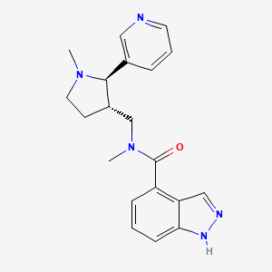 molecular formula C20H23N5O B6813313 N-methyl-N-[[(2R,3S)-1-methyl-2-pyridin-3-ylpyrrolidin-3-yl]methyl]-1H-indazole-4-carboxamide 