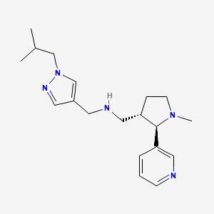 molecular formula C19H29N5 B6813316 N-[[1-(2-methylpropyl)pyrazol-4-yl]methyl]-1-[(2R,3S)-1-methyl-2-pyridin-3-ylpyrrolidin-3-yl]methanamine 