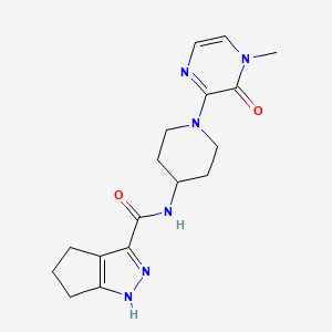 molecular formula C17H22N6O2 B6813552 N-[1-(4-methyl-3-oxopyrazin-2-yl)piperidin-4-yl]-1,4,5,6-tetrahydrocyclopenta[c]pyrazole-3-carboxamide 