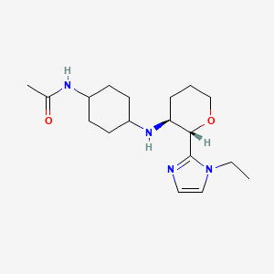 molecular formula C18H30N4O2 B6813571 N-[4-[[(2S,3S)-2-(1-ethylimidazol-2-yl)oxan-3-yl]amino]cyclohexyl]acetamide 