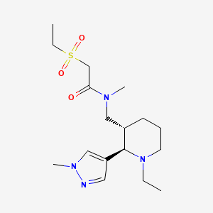 molecular formula C17H30N4O3S B6813894 N-[[(2R,3S)-1-ethyl-2-(1-methylpyrazol-4-yl)piperidin-3-yl]methyl]-2-ethylsulfonyl-N-methylacetamide 
