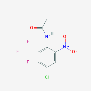 molecular formula C9H6ClF3N2O3 B068139 N-[4-chloro-2-nitro-6-(trifluoromethyl)phenyl]acetamide CAS No. 172215-95-1