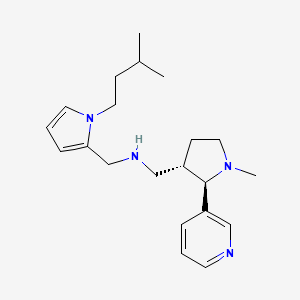 molecular formula C21H32N4 B6814022 N-[[1-(3-methylbutyl)pyrrol-2-yl]methyl]-1-[(2R,3S)-1-methyl-2-pyridin-3-ylpyrrolidin-3-yl]methanamine 