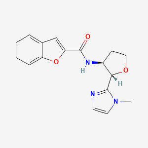 molecular formula C17H17N3O3 B6814120 N-[(2S,3S)-2-(1-methylimidazol-2-yl)oxolan-3-yl]-1-benzofuran-2-carboxamide 