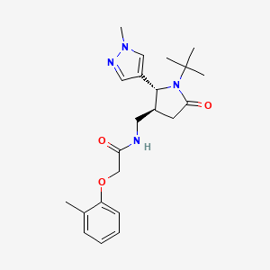 molecular formula C22H30N4O3 B6814147 N-[[(2R,3S)-1-tert-butyl-2-(1-methylpyrazol-4-yl)-5-oxopyrrolidin-3-yl]methyl]-2-(2-methylphenoxy)acetamide 