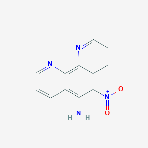 molecular formula C12H8N4O2 B068145 5-Nitro-6-amino-1,10-phenanthroline CAS No. 168646-53-5