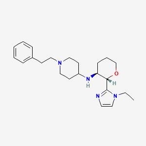 molecular formula C23H34N4O B6814698 N-[(2S,3S)-2-(1-ethylimidazol-2-yl)oxan-3-yl]-1-(2-phenylethyl)piperidin-4-amine 