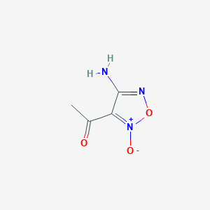 molecular formula C4H5N3O3 B068147 3-Acetyl-4-amino-1,2,5-oxadiazole 2-oxide CAS No. 164926-69-6