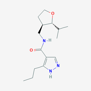 molecular formula C15H25N3O2 B6815118 N-[[(2R,3R)-2-propan-2-yloxolan-3-yl]methyl]-5-propyl-1H-pyrazole-4-carboxamide 