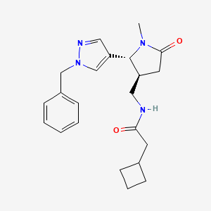 molecular formula C22H28N4O2 B6815511 N-[[(2R,3S)-2-(1-benzylpyrazol-4-yl)-1-methyl-5-oxopyrrolidin-3-yl]methyl]-2-cyclobutylacetamide 