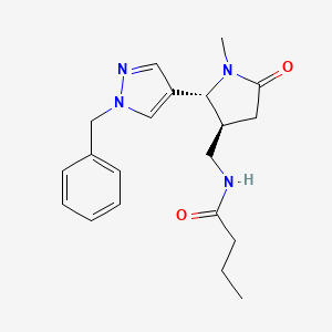 molecular formula C20H26N4O2 B6815602 N-[[(2R,3S)-2-(1-benzylpyrazol-4-yl)-1-methyl-5-oxopyrrolidin-3-yl]methyl]butanamide 