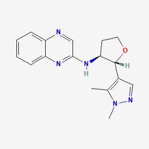 molecular formula C17H19N5O B6816093 N-[(2R,3S)-2-(1,5-dimethylpyrazol-4-yl)oxolan-3-yl]quinoxalin-2-amine 