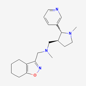 molecular formula C20H28N4O B6816109 N-methyl-1-[(2R,3S)-1-methyl-2-pyridin-3-ylpyrrolidin-3-yl]-N-(4,5,6,7-tetrahydro-1,2-benzoxazol-3-ylmethyl)methanamine 