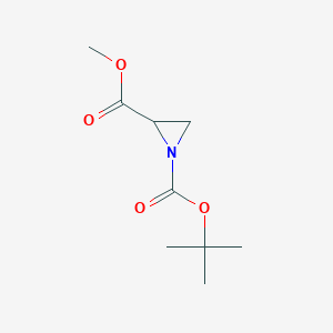 molecular formula C9H15NO4 B068162 1-tert-Butyl 2-methyl aziridine-1,2-dicarboxylate CAS No. 181212-90-8