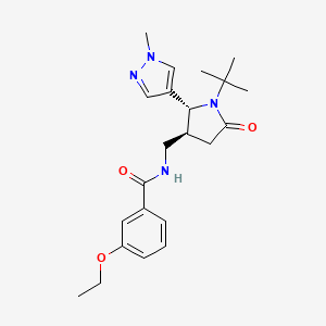 molecular formula C22H30N4O3 B6816501 N-[[(2R,3S)-1-tert-butyl-2-(1-methylpyrazol-4-yl)-5-oxopyrrolidin-3-yl]methyl]-3-ethoxybenzamide 