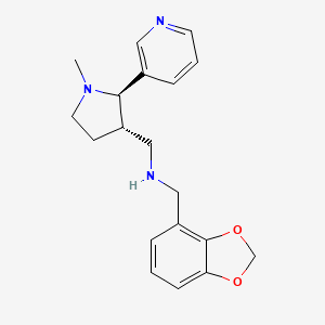 molecular formula C19H23N3O2 B6816519 N-(1,3-benzodioxol-4-ylmethyl)-1-[(2R,3S)-1-methyl-2-pyridin-3-ylpyrrolidin-3-yl]methanamine 